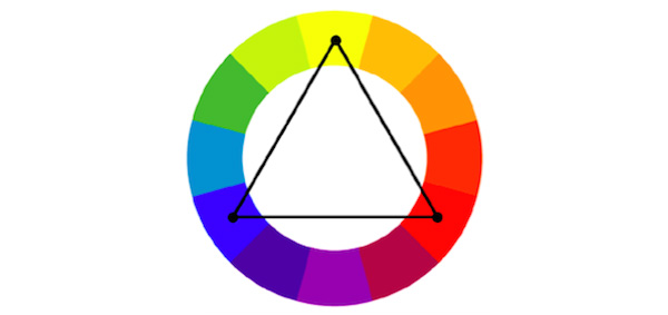 روش Triadic در انتخاب رنگ سایت